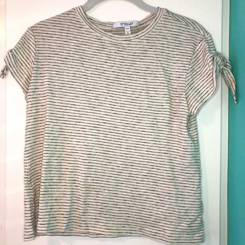 Cream lightly striped Derek Lam 10 Crosby top